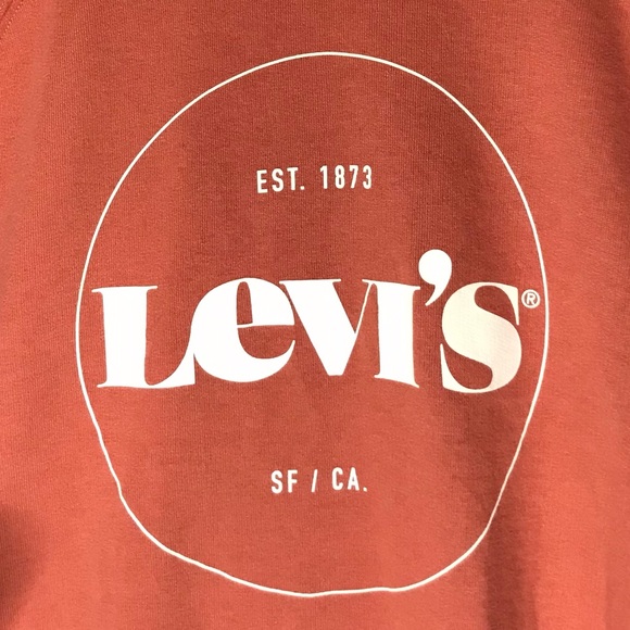 1X Levi’s Vintage Raglan Crewneck Graphic Orange Logo Sweatshirt Long Sleeve - Picture 4 of 11